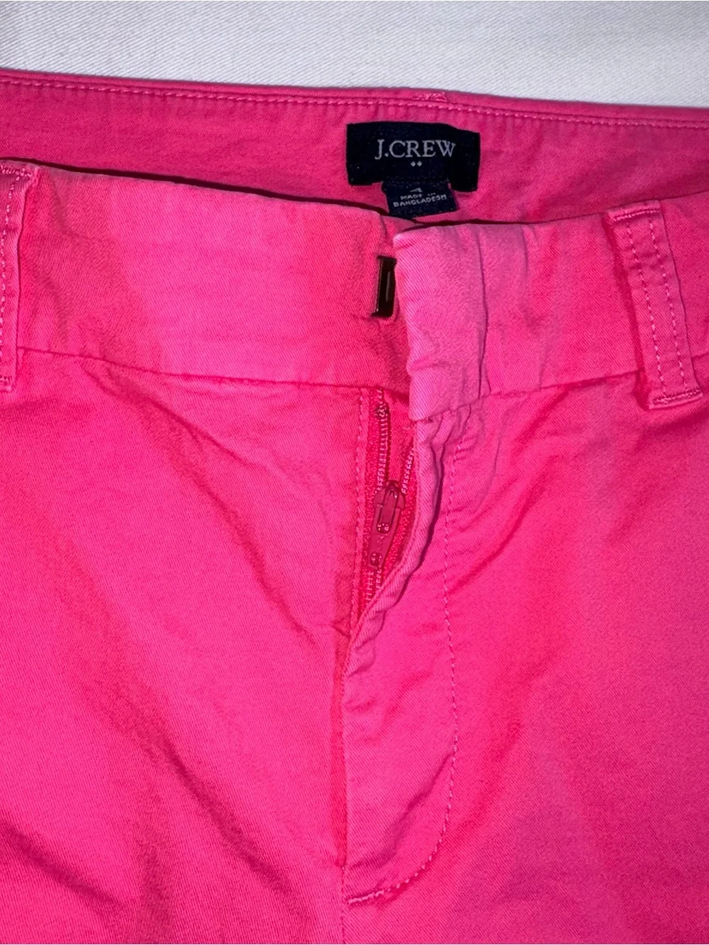 J. Crew Hot Pink Chino Shorts size 4 cotton Bermuda preppy summer beach